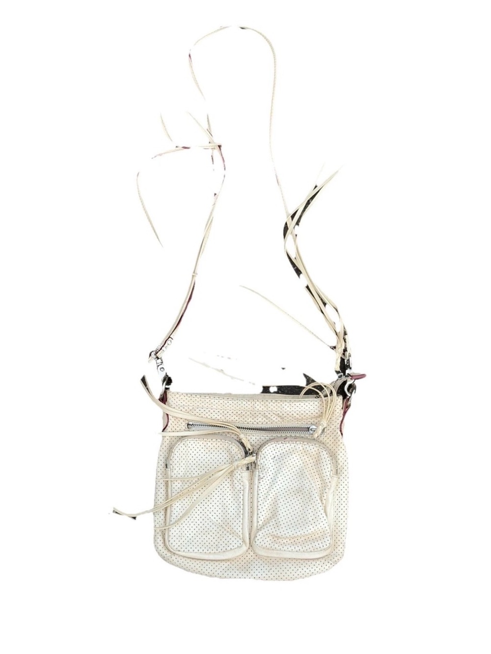 MZ Wallace Leather Crossbody Side Bag White